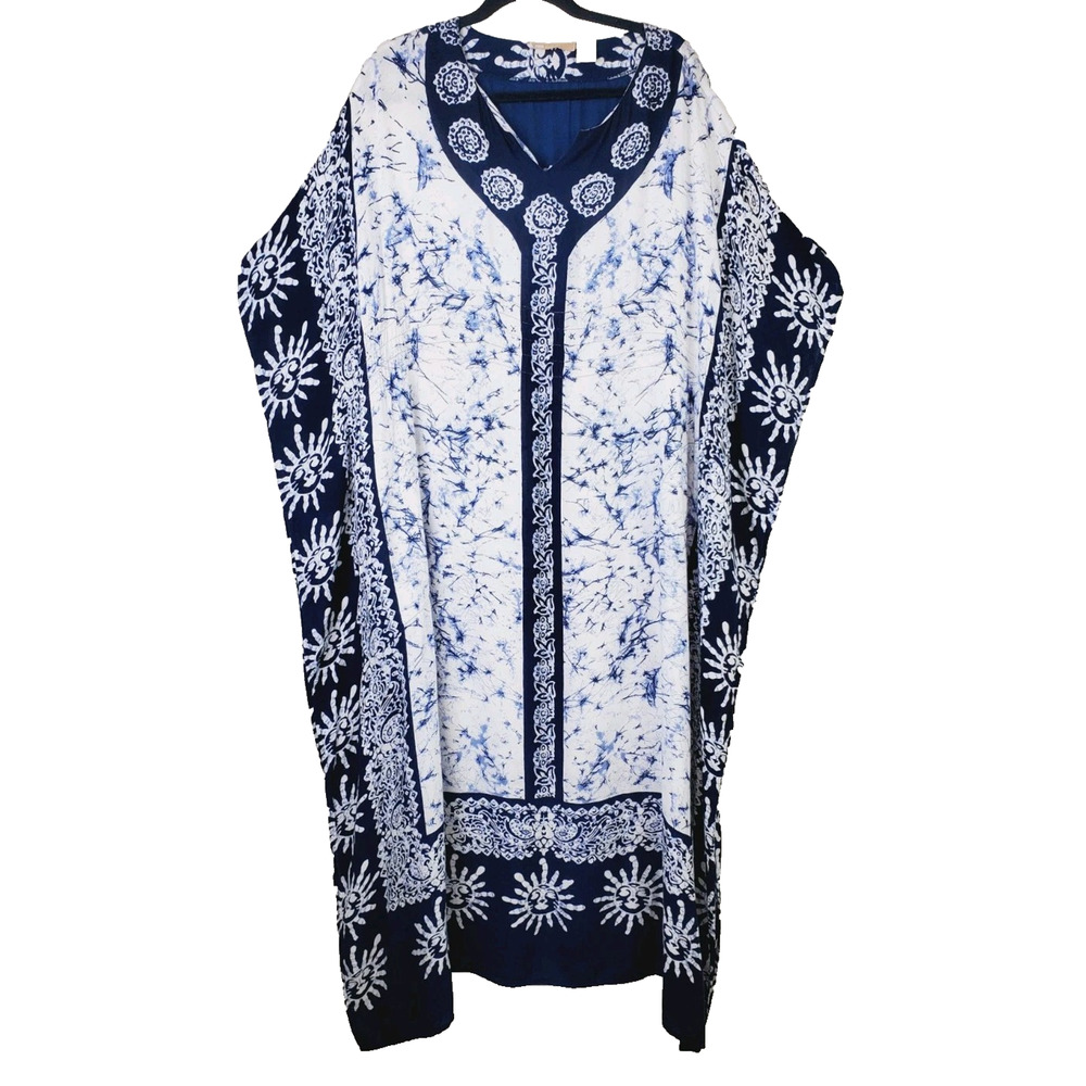 La Cera Womens O/S KAFTAN dress Cover-Up‎ Oversized Printed Mumu Bohemian Beach